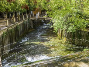 Water fountains at the river, Fuente del Rio, village Cabra, Andalusia, Spain