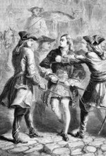 In 1748, the young pretender to the throne, Prince Charles, was arrested and expelled from France