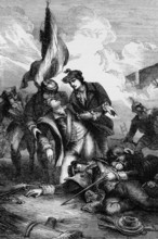 The death of General Richard Montgomery during the Battle of Quebec, fought on 31 December 1775