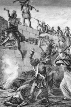 Iroquois attackers at the Battle of Wyoming, an encounter during the American War of Independence