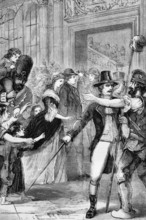 The French royal family is led to the National Assembly, August 1792, during the French Revolution,