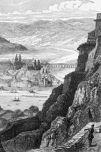 A view of Koblenz, a German city on both banks of the Rhine at its confluence with the Moselle,