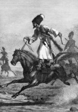 Cossack horsemen, of mixed ethnic origin of Turks, Tatars, Russians, Ukrainians and other peoples