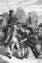 The assassination of King George III in 1786 by the insane Margaret Nicholson, the king survived,