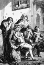 The French royal family in Paris after their return from Varennes in north-eastern France on 3