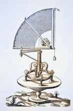 Quadrant, copper engraving in book tychonis brahe astronomiae instauratae mechanica from 1602,