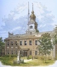 County Court House or Independence Hall, Philadelphia Pennsylvania in the 1870s, America, digital