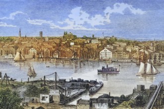 Baltimore, Maryland, 1870s, America, digital reproduction from American Pictures, drawn with pen