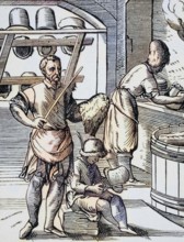 Hatter. Reproduction of a woodcut from the 16th century by Jost Amman from the 19th century,