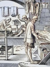 Tailor. Reproduction of a woodcut from the 16th century by Jost Amman from the 19th century,