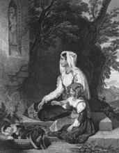 An illustration for The Shrine by B Orme A love story in the Sabine Mountains, Italy, digital