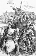 Crusaders arrive within sight of Jerusalem during the Second Crusade from 1147 to 1149 AD, digital