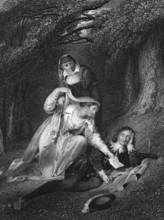 The poet's dream, an illustration of Milton's poem, digital reproduction of a historical model