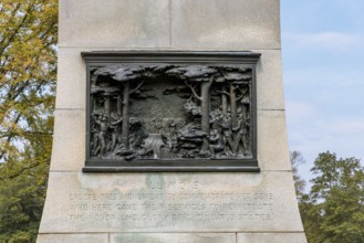 Monument to commemorate Illinois service men in the Civil War at Shiloh Military Park in Tennessee