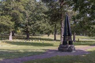 Monument in the US National Cemetery in Shiloh National Military Park near Shiloh, Tennessee