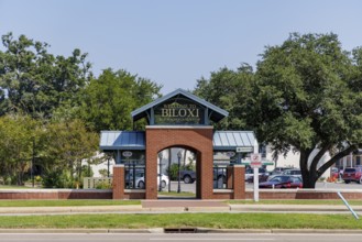 Coast Transit Authority bus stop along highway 90 across from the Hard Rock Casino in Biloxi,