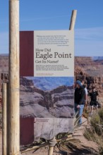 Sign with information about Eagle Point observation area at Grand Canyon West near Peach Springs,