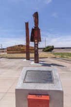 9-11 Remembrance Garden memorial along historic Route 66 in Winslow, Arizona