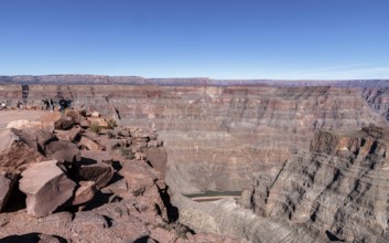 Rock formations at Guano Point in Grand Canyon West near Peach Springs, Arizona