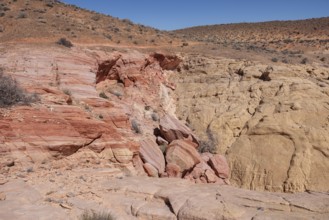 Rock formations in the Fire Canyon area at Valley of Fire State Park near Overton, Nevada