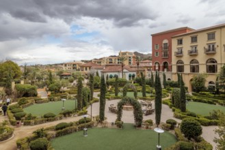 Courtyard of the Hilton Lake Las Vegas Resort and Spa at Lake Las Vegas in Henderson, Nevada, USA