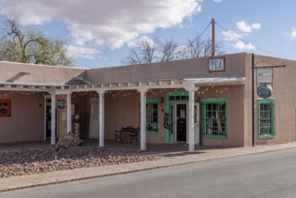 Pueblo style adobe architecture in Mesilla, New Mexico