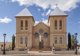Basilica of San Albino is a Roman Catholic church built of fired brick across from Mesilla Plaza in