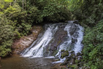 Indian Creek Falls along Deep Creek in the Great Smoky Mountains National Park near Bryson City,