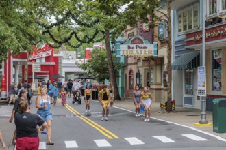 Dancers performing in the street at the Dollywood amusement park in Pigeon Forge, TN