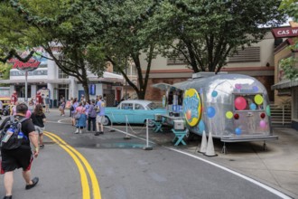 Airstream travel trailer converted to Dippin' Dots ice cream vendor at the Dollywood amusement park