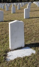 Headstones of many unknown confederate soldiers at the Enterprise Confederate Cemetery in