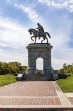 Bronze sculpture of General Sam Houston at the entrance to Hermann Park in downtown Houston, Texas