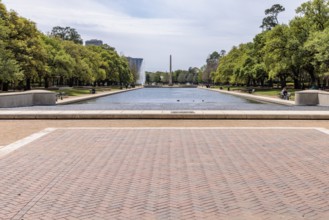 Mary Gibbs and Jesse H. Jones Reflection Pool at Hermann Park in downtown Houston, Texas
