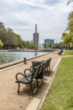 Mary Gibbs and Jesse H. Jones Reflection Pool at Hermann Park in downtown Houston, Texas
