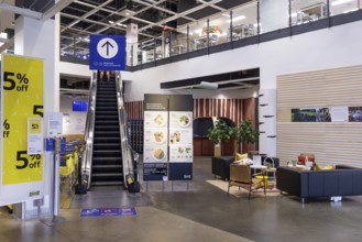 Escalator at the entrance to the IKEA home store in Orlando, Florida