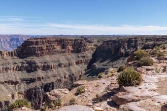 Rock formations at the Eagle Point overlook in Grand Canyon West near Peach Springs, Arizona