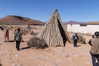 Hualapai wikiup exhibit teaches about native American culture at Grand Canyon West near Peach