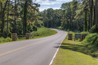 Sign at entrance to the Pin Oak Lake Recreation Area of Natchez Trace State Park near Wildersville,