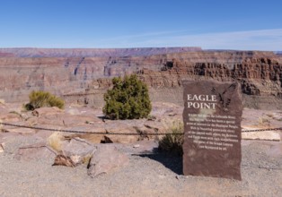 Sign with information about Eagle Point observation area at Grand Canyon West near Peach Springs,