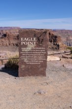 Sign with information about Eagle Point observation area at Grand Canyon West near Peach Springs,