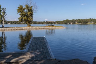 Dock at boat ramp at Beech Lake reservoir in Lexington, Tennessee