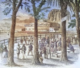 Castle Garden and Battery Park, New York, 1870s, America, digital reproduction from American