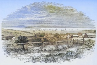 General view of San Francisco, California, in 1849, America, digital reproduction from American