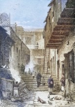 View of Chinatown in San Francisco, California, c. 1870, America, digital reproduction from