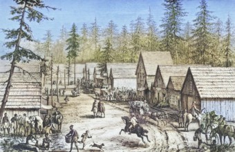 Street scene in Cisco Station, California, c. 1870, America, digital reproduction from American