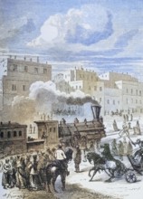 Street scene in San Francisco, California, c. 1870, America, digital reproduction from American