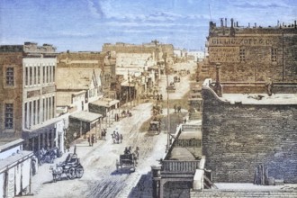 Street scene in Virginia City, Nevada, c. 1870, America, digital reproduction from American