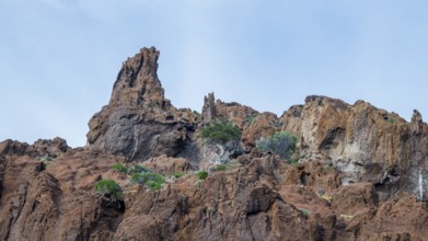 Rock formations and deep blue water in the nature reserve of Scandola, Corsica, Corsica, France