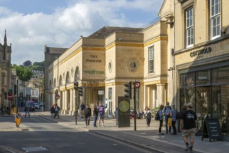 The Podium Waitrose supermarket and Central Library, city of Bath, north east Somerset, England, UK