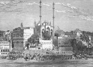 Varanasi, Banares and the River Ganges, c. 1870, Uttar Pradesh, India, digital reproduction of a